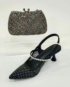 2025 Soft Lightweight High-Heel Rear <b>Pointed</b>-Toe Crystal Water Droplet-Shaped Embellishments Women Bag-Style Heel Sandals - Product Image 6