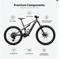 Sepeda Gunung Listrik 26 Inci 48V 20Ah Ban Lebar E-Bike Brushless 21 Speed 250W Motor Hub Belakang Suspensi Penuh Rem Cakram Hidrolik
