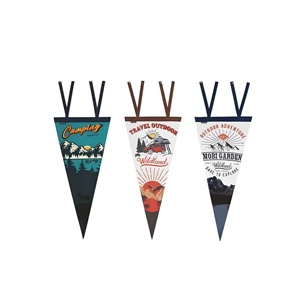 Bandera Triangular de Fieltro con Estampado Hawaiano Vintage y Logotipo Personalizado al por Mayor, Pancarta Personalizable para Decoración de Pared - Product Image 3