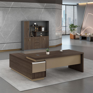 Bàn văn phòng và ghế đặt bàn điều hành melamine quản lý CEO bàn điều hành de văn phòng máy tính hiện đại hình chữ L bàn văn phòng - Product Image 1