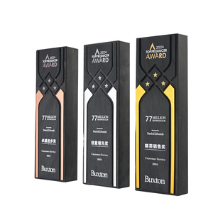 Base trophée en métal cuivre argent or marbre Simple personnalisé décoration de bureau de mode anniversaire souvenir cadeau pierre à encre - Product Image 1