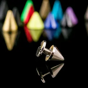 7x10mm Cone Spike Stud For Clothing Shoes Brass Punk Screw Back Cone Spike