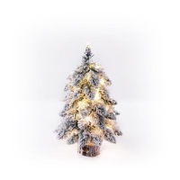Décorations de sapin de Noël miniature de haute qualité, personnalisées, écologiques, en PVC artificiel, avec lumières LED, fonctionnant sur piles