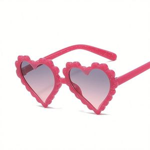Gafas de Sol Infantiles 2025 con Logotipo Personalizado, Bonitas Gafas de Sol con Borde de Flores de Color Jelly, Protección UV400, Diseño de Corazón Color Durazno para Niños - Product Image 6