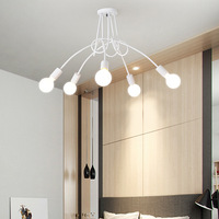 Lustre LED en acier inoxydable pour l'intérieur et l'extérieur, design moderne et minimaliste, plafonnier noir de style nordique pour chambre et salle à manger