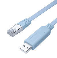 Cable Convertidor USB2.0 a RJ45 RS232, Cable de Consola RJ45 con Chip FTDI, Conector USB 2.0, Cable Serial de PVC Trenzado para Depuración