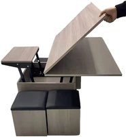 Table basse en bois moderne et intelligente, relevable, multifonctionnelle, réglable, convertible en table à manger, extensible, pliable, Goldriches Home