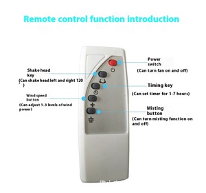 Télécommande noire murale industrielle <span class=keywords><strong>Ventilateur</strong></span> de pulvérisation électrique pour le refroidissement de l'espace Brume Humidification de l'eau Dépoussiérage - Product Image 6