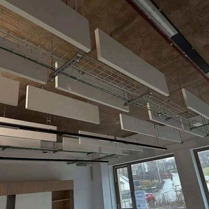 Panneaux acoustiques suspendus en laine de verre pour plafond, absorption acoustique pour salon, 256 unités pour faux-plafond de bâtiment - Product Image 1