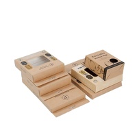Étiquette suspendue en carton personnalisée, emballage en papier écologique, boîte en kraft artisanale avec fenêtre