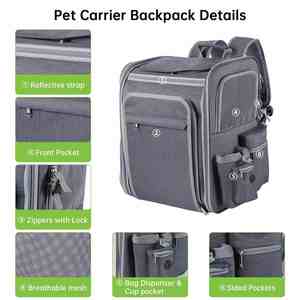 Nefes örgü Pet köpek sırt çantası yumuşak taraflı kedi taşıyıcı sırt çantası evcil hayvan taşıyıcı çanta kedi köpek için <span class=keywords><strong>20</strong></span> <span class=keywords><strong>Lbs</strong></span> kadar - Product Image 5