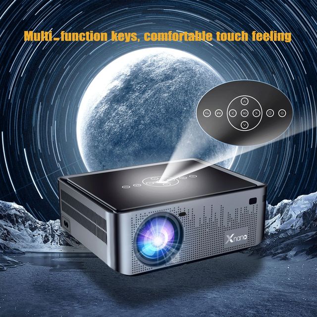 Portable LED Android Smart Projector Built-In Speakers WIFI 1+8GB 1080P 300 Lumens 2000:1 Contrast Ratio Home Theater Business