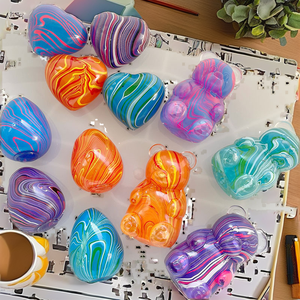 Wholesale Boys Plastic Heart Egg Bear Streak Squishy Stress Ball Slow <b>Rebound</b> Anti-stress Fidget Squeeze Toy - Product Image 2