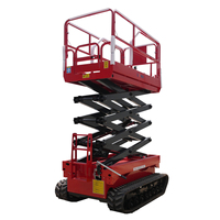 Plateforme élévatrice à ciseaux mobile sur chenilles tout-terrain de 12 m avec livraison gratuite pour entrepôt/travail en hauteur