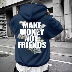 Sweat à capuche unisexe de luxe en coton épais, coupe-vent, écologique, avec impression personnalisée, qualité de gros - Product Image 1