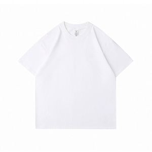 T-shirt uni blanc ample en coton épais 230G à manches courtes pour hommes et femmes – Vente en gros - Product Image 1