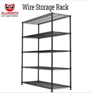 Étagères métalliques réglables robustes avec roulettes Étagères de rangement en métal noir pour cuisine salle de bain <span class=keywords><strong>Garage</strong></span> placard - Product Image 4