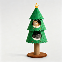 Arbre à chat écologique de 109 cm avec 4 niveaux et poteau d'escalade en chanvre blanc naturel, tapis en peau de mouton, design moderne - Jouets pour chat
