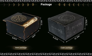 2024 ใหม่ไม้แกะสลัก Runes Runi สัญลักษณ์ประทับหินแม่มดการทําสมาธิ 25pcs ไวกิ้ง Runes - Product Image 6
