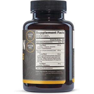 Brain Booster Memory Support 30 Count Premium Nootropic Brain Supplement Capsules de mise au point sans caféine pour la concentration - Product Image 2