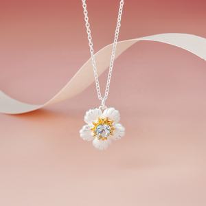 Personnalisé <span class=keywords><strong>en</strong></span> gros bijoux fins femmes 925 argent brossé naturel topaze bleue diamant fleur <span class=keywords><strong>en</strong></span> forme de collier pendentif pour les femmes - Product Image 1