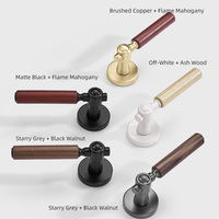 Nouvelle serrure de porte de style chinois moderne, poignée de porte en bois massif à aspiration magnétique, luxe léger or-rose, silencieuse, garantie plus de 5 ans