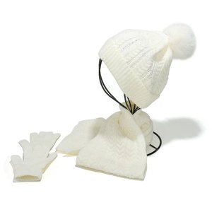 Conjunto de tres piezas de Otoño Invierno para niños <span class=keywords><strong>y</strong></span> niñas, gorro de punto, <span class=keywords><strong>bufanda</strong></span>, guante, engrosamiento, cálido, para bebés <span class=keywords><strong>y</strong></span> niños - Product Image 6