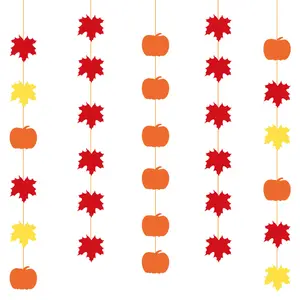 秋季秋季感恩节南瓜横幅花环万圣节派对南瓜主题派对装饰品K345