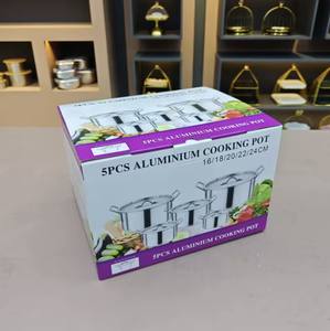Juego de 5 Ollas de Aluminio de 16/18/20/22/24 cm a Precio Económico, Olla de Cocción Rápida para Comercio General - Product Image 4