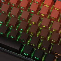 Clavier mécanique XVX série dégradé rouge 136 touches profil OEM imprimé latéralement (7 couleurs) PBT PC Double-Shot