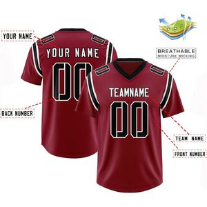 Custom Football Jersey Personalized Stitched Team Name Number V-Neck Moisture Wicking Unisex Adult Sports Shirt - Product Image 3
