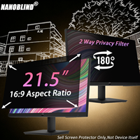 Filter Privasi 2 Arah 21.5" 16:9 untuk Lenovo/HP/Dell/ASUS & Monitor PC Lainnya Anti Mengintip Anti Gores Pelindung Layar Perawatan Mata