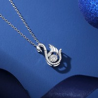 Collier en Moissanite 5mm Coupe Ronde Pendentif Aile de Cygne pour Femme en Argent Sterling 925 – En Stock – Bijoux en Gros pour Boutiques