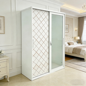 Armoire <span class=keywords><strong>coulissante</strong></span> en acier inoxydable de style simple et raffiné pour chambre à coucher, vente en gros du fabricant - Product Image 1