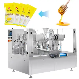 Máquina automática de envasado de bolsas prefabricadas de plástico para jugo de miel, máquinas de llenado y sellado de bolsas líquidas