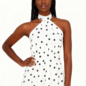 Vestidos de Verano sin Mangas para Mujer, con Cuello Halter, Espalda Descubierta, Cintura Alta, Estampado de Puntos, Mini Vestidos de Moda Femenina - Product Image 2