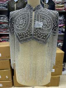 Women's <b>Top</b>-Grade Hand Embroidered Beaded Blouse Knitted Fabric Highest Quality Party Wear at Wholesale Export Price - Product Image 4