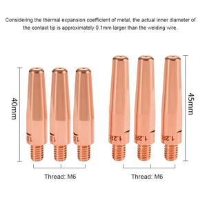 रोबोट वेल्डिंग संपर्क टिप क्रोमियम-ज़िरकोनियम कॉपर मिग/माग वेल्डिंग तार गाइड नोजल संपर्क संपर्क टिप - Product Image 2