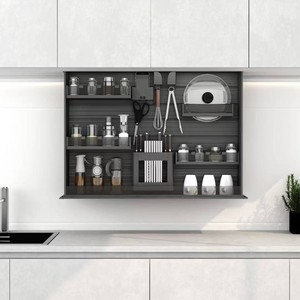 Étagère coulissante intelligente en alliage d'aluminium à commande électrique, avec commande vocale et capteur de mouvement anti-pincement, pour armoire de <span class=keywords><strong>cuisine</strong></span> - Product Image 1