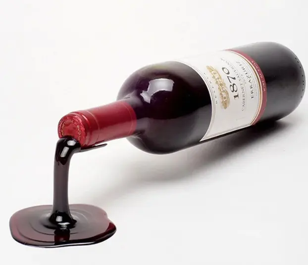 Creative Magic Spilled Wine Bottle Holder spilled wine bottle racks holder Novelty Gift for Kitchen Decoration