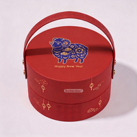Emballage cadeau personnalisé pour les friandises du Nouvel An chinois, boîte rigide en papier alimentaire à deux pièces pour mariage