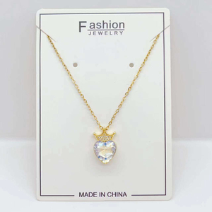 Collares con Colgante de Corazón de Piedra en Oferta, Collar con Corona de Corazón, Collar con Colgante de Corona de Corazón para Mujer - Product Image 6