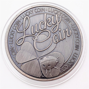 Tùy Chỉnh Cổ Bạc Thiên Thần May Mắn Phước Lành Tiền Xu Cổ Điển Kỷ Niệm Lưu Niệm Kim Loại Tiền Xu - Product Image 1