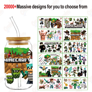 Crowdan <span class=keywords><strong>Minecraft</strong></span> Uv Dtf Cup Wrap el nuevo listado Transfiere fácilmente 16oz Uv Dtf Cup Wrap Transfers Stickers Haolic Uv Dtf - Product Image 2