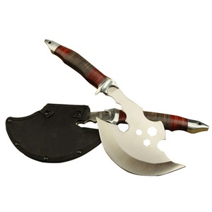 Hache industrielle AX-1015 à dos plat avec lame en acier inoxydable et manche en caoutchouc + acier pour usage extérieur - Product Image 5