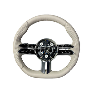 Volant en cuir perforé beige personnalisé pour <span class=keywords><strong>Mercedes</strong></span>-Benz - Vente de volants W223 W214 <span class=keywords><strong>C300</strong></span> C400 S400 S500 E300 E400 - Product Image 3