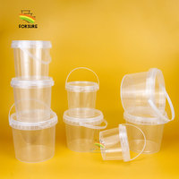 Récipients alimentaires en plastique ronds de la catégorie comestible 0.3L pp avec le baquet en plastique du récipient IML d'emballage de yaourt des couvercles 10oz de beurre