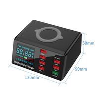 Station de charge sans fil pour téléphone portable 100W 8 ports USB Chargeur rapide QC 3.0 et 20W PD port avec écran LCD