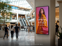 Affichage numérique mural de 55 pouces pour la publicité, écran LCD Android 4K intérieur avec logiciel CMS
