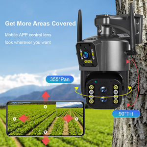 Cámara Wifi Exterior <span class=keywords><strong>ICsee</strong></span> Blanca Inalámbrica de 2 Lentes con Rotación PTZ de 360 Grados, Zoom Digital 10x, Color Completo, 4MP - Product Image 2